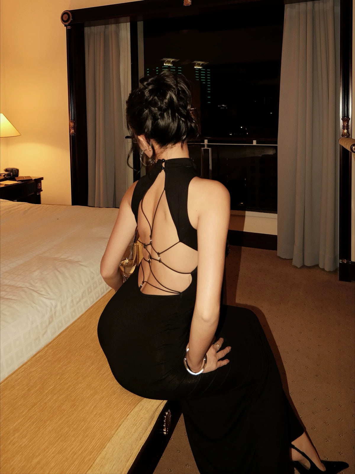 LaPose - Helaina Backless Cut-Out Maxi Dress