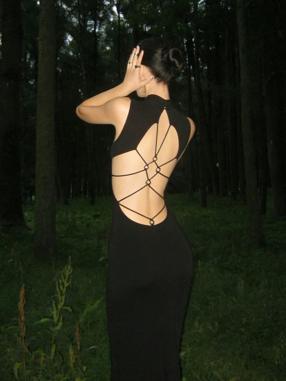 LaPose - Helaina Backless Cut-Out Maxi Dress