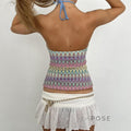Helena Printed Halter Crop Top