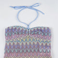 Helena Printed Halter Crop Top