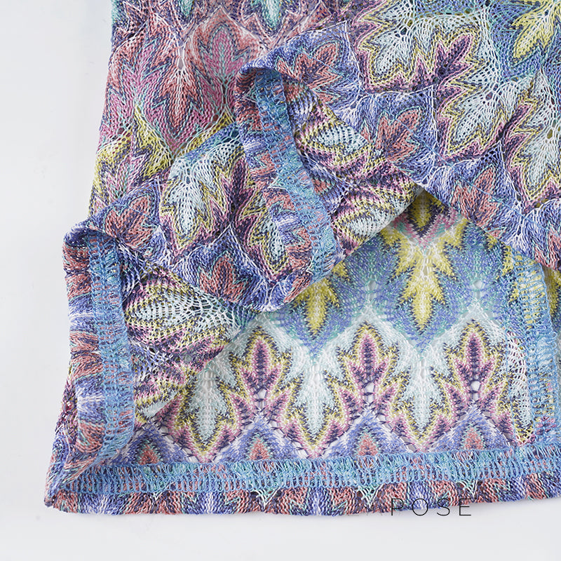 Helena Printed Halter Crop Top