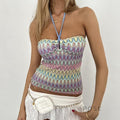 Helena Printed Halter Crop Top