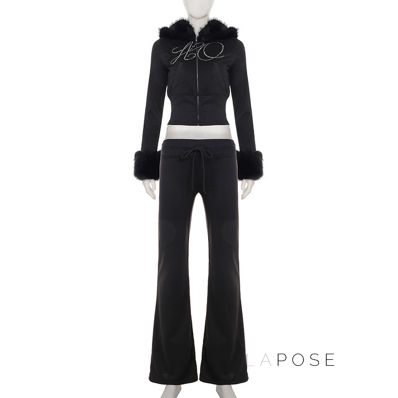 Hendrix Fluffy Rhinestone Lounge Set [MHQK8OYR]