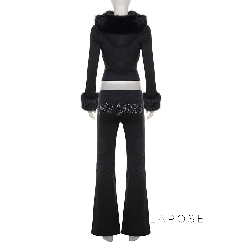 Hendrix Fluffy Rhinestone Lounge Set [H3KOOP8E]