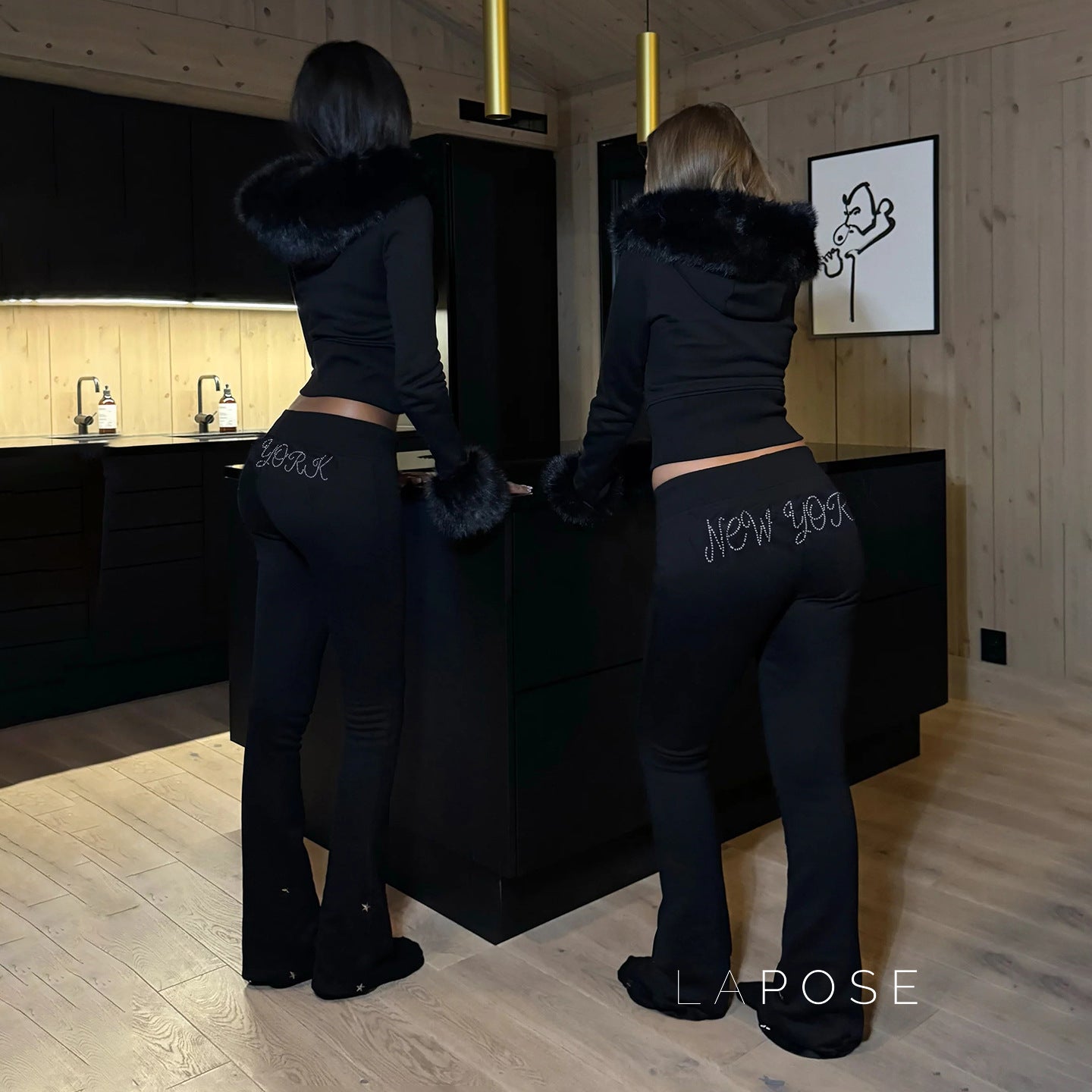 Hendrix Fluffy Rhinestone Lounge Set [QWFC6QBS]