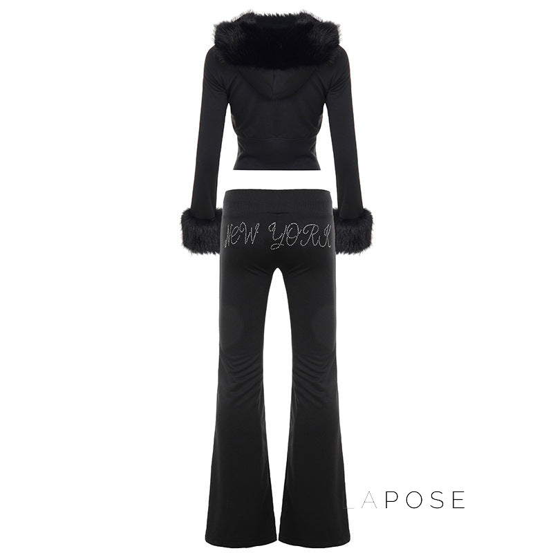 Hendrix Fluffy Rhinestone Lounge Set [3FSA8DB2]