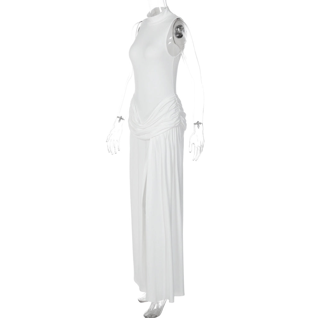 High Neck Slit Maxi Dress [TESBX3PQ]