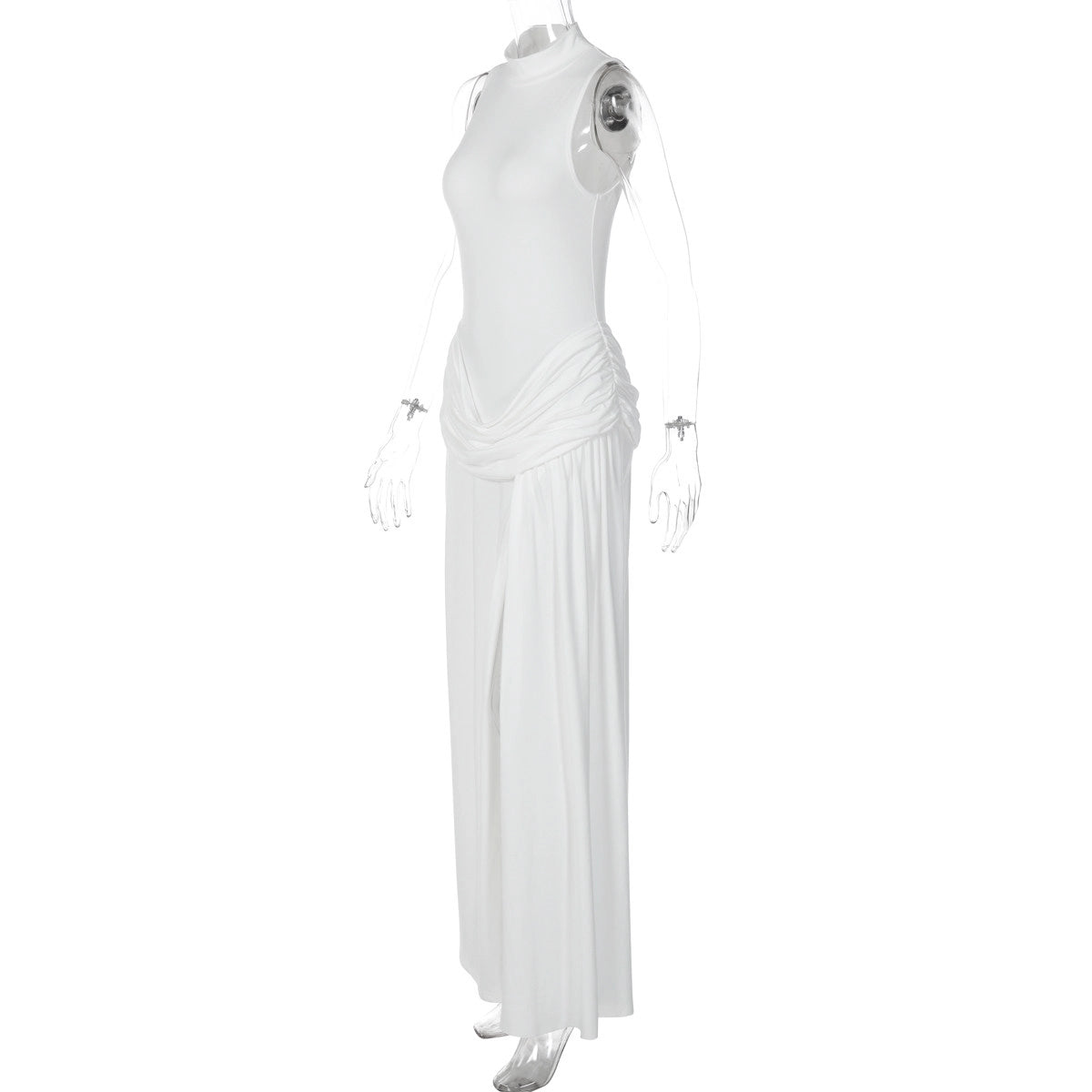 High Neck Slit Maxi Dress [TESBX3PQ]