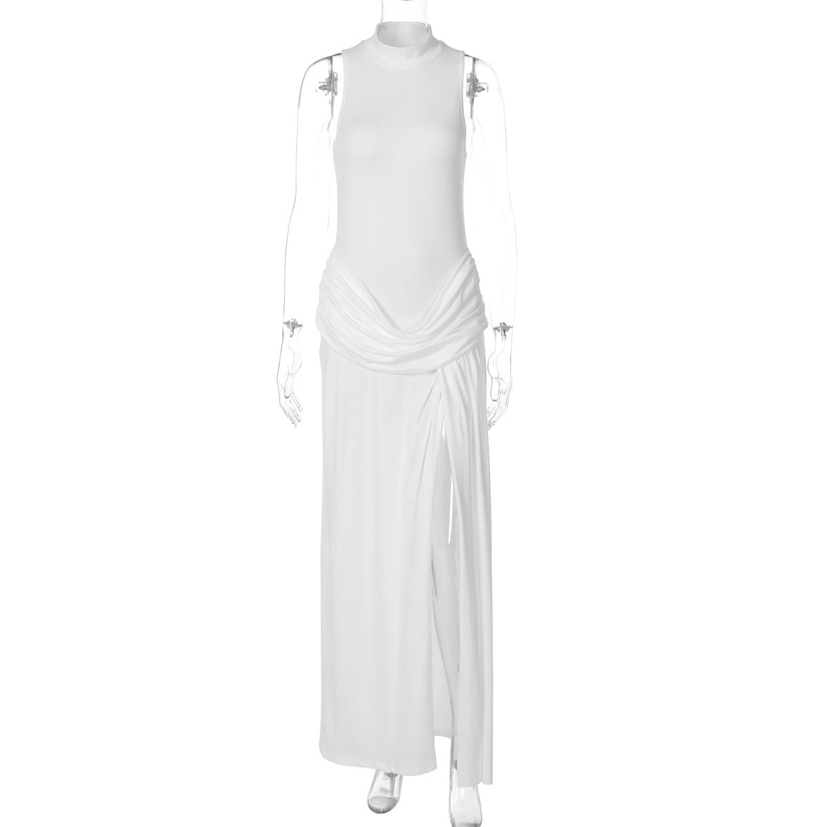 High Neck Slit Maxi Dress [HXS5X8SN]