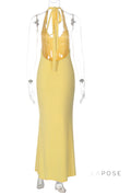 Holley Backless Halter Maxi Dress [KTCUJU26]