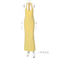 Holley Backless Halter Maxi Dress [08501BUR]