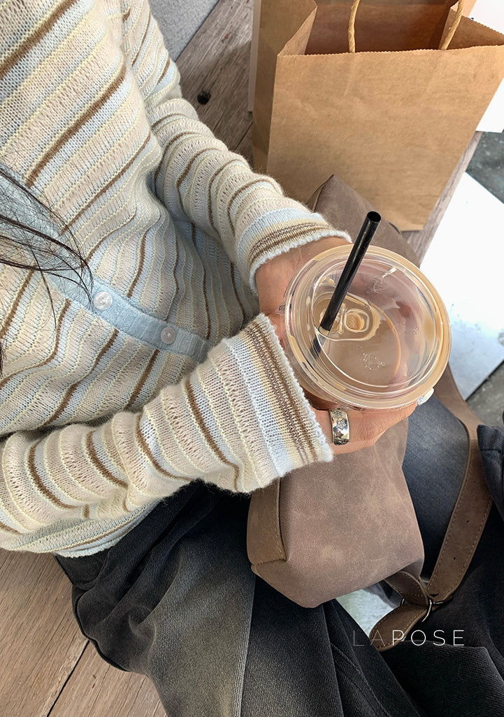 Honey Short Striped Knit Cardigan [TXS9YC1M]