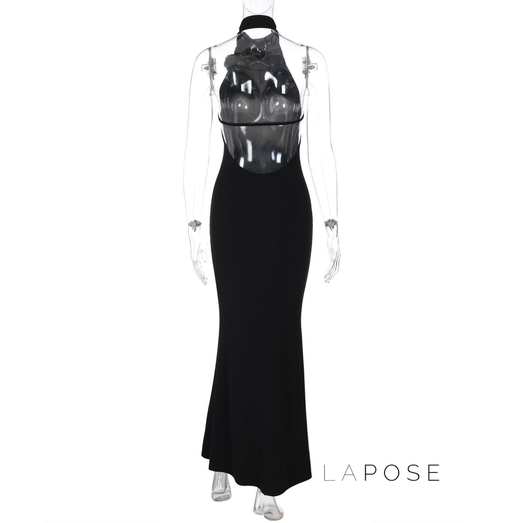Iliana Halter Backless Midi Dress [ESPOZNIY]