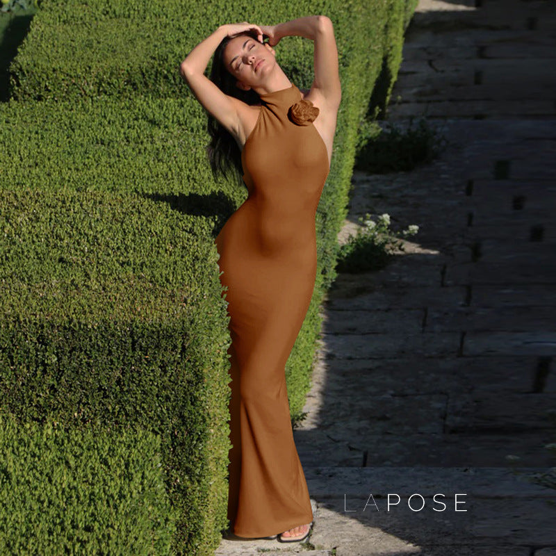 Iliana Halter Backless Midi Dress [FCOWT4D7]