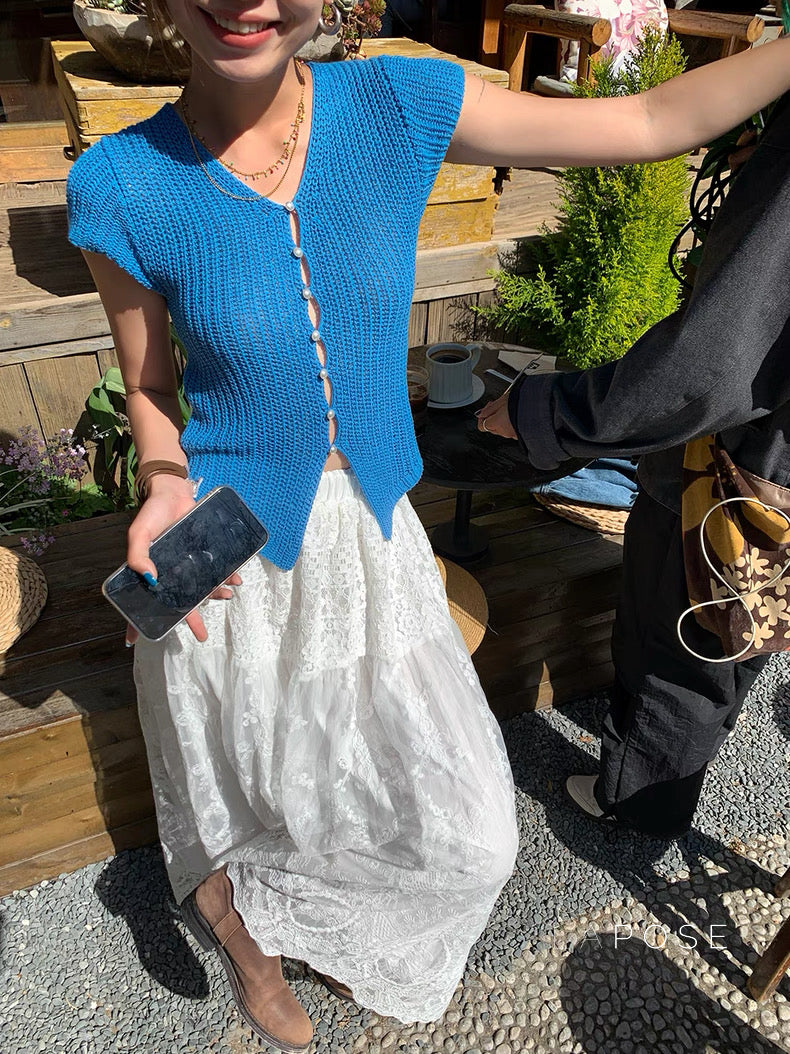 Indie Cut-Out Knit Cardigan [KA2DX1GF]