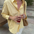 Indira Yellow Striped Polo Shirt [27NIPKWD]