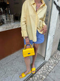 Indira Yellow Striped Polo Shirt [9LW7GDXI]