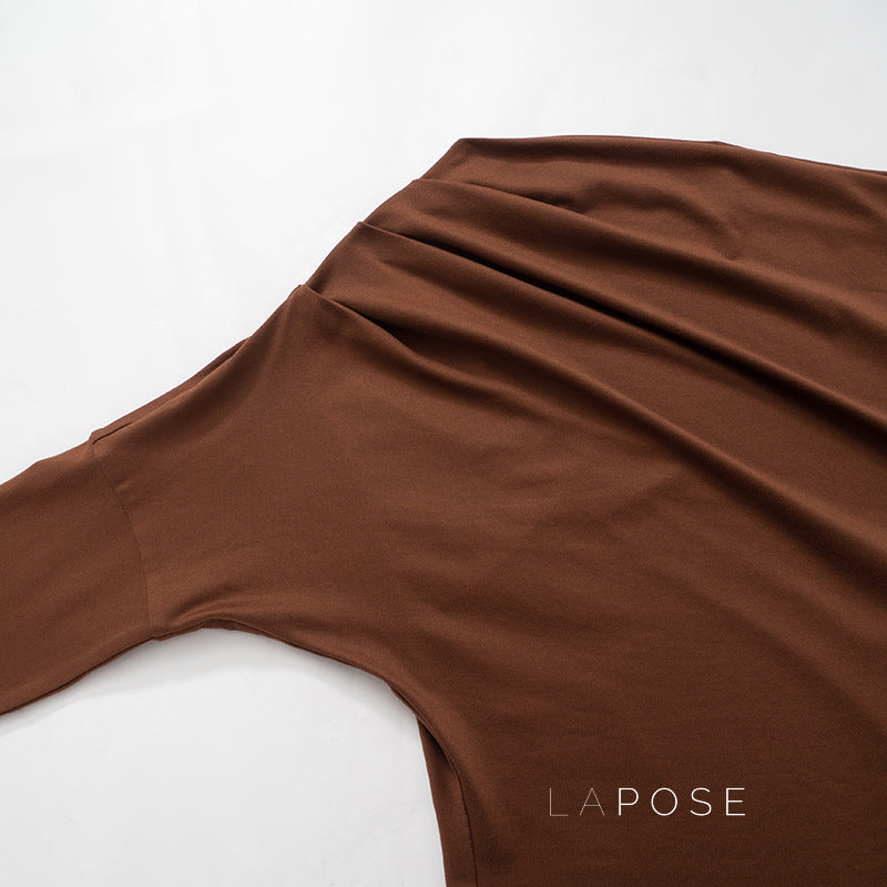 Indy Off Shoulder Pleated Top [MP0ERGFB]