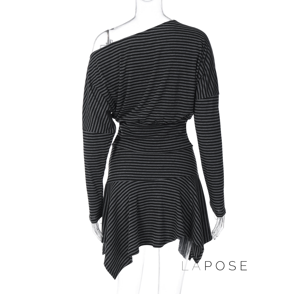 Indya Striped Off-Shoulder Skirt Set [EBR066HZ]