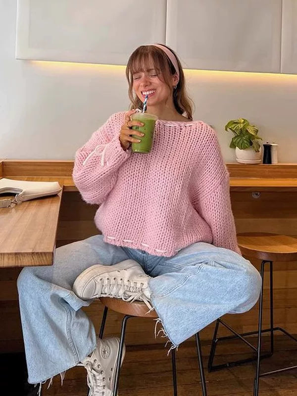LaPose - Ingrid Chunky Knit Bow Sweater