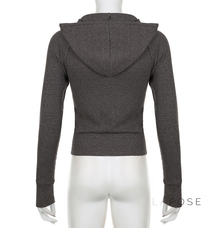 Isabel Cropped Zip Hoodie [CQT2YNF7]
