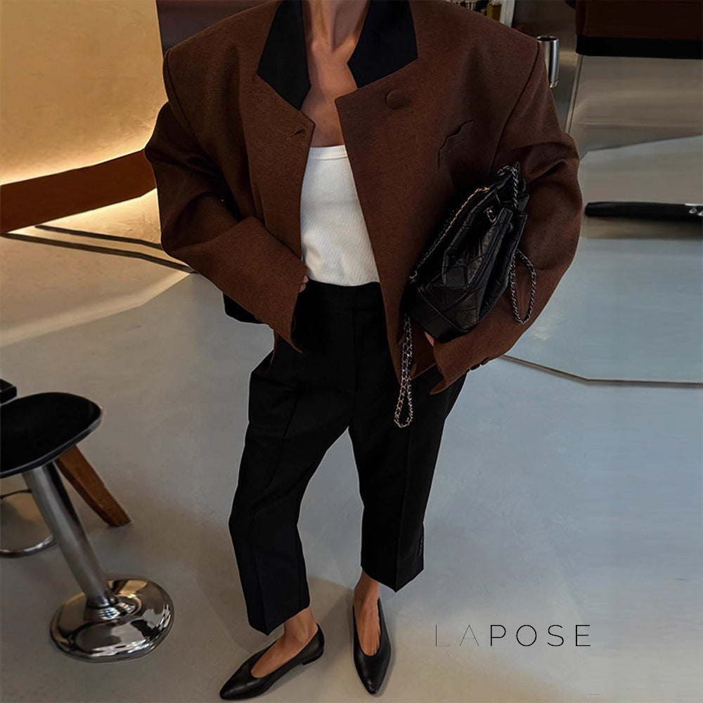 Isela Padded Shoulder Cropped Jacket [KAUIHWR5]