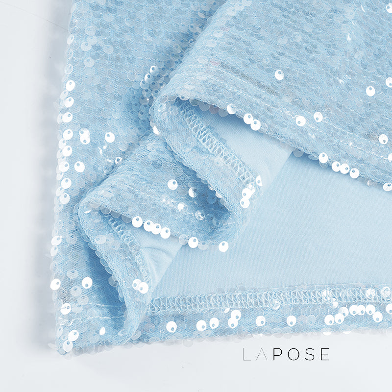 Issabella Blue Sequin Mini Dress [3NCEH3BL]