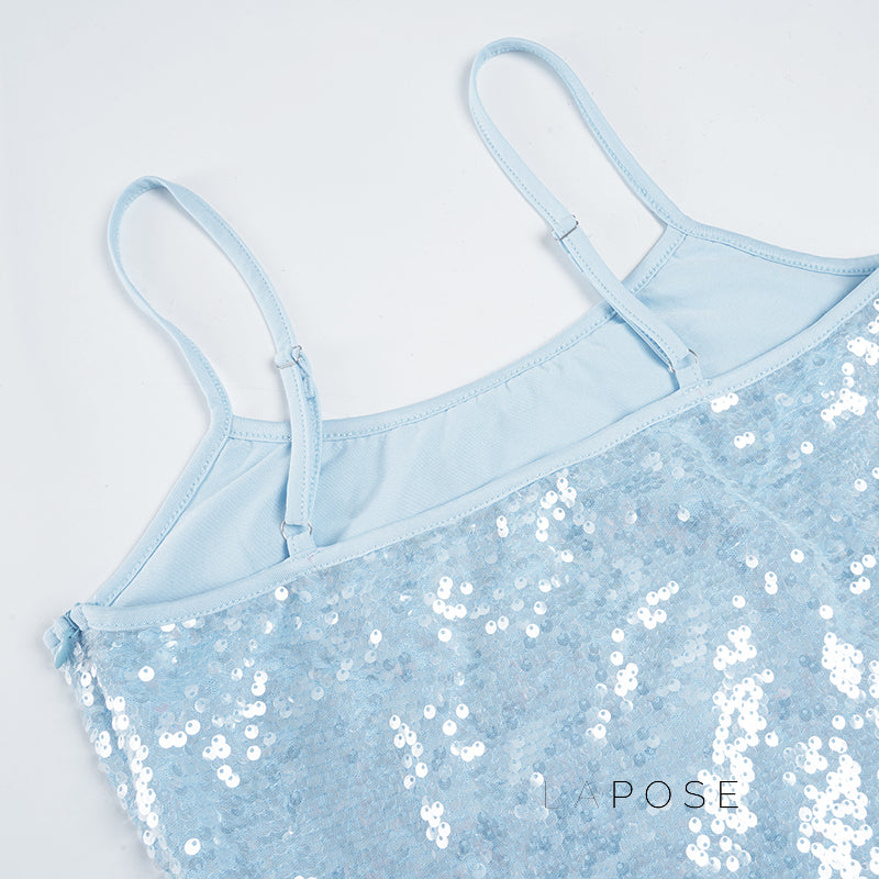Issabella Blue Sequin Mini Dress [DN0WU8ZL]