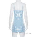 Issabella Blue Sequin Mini Dress [3JZ1RBRK]