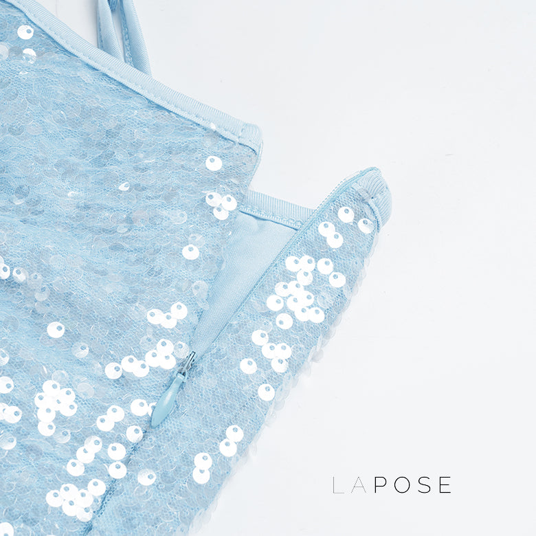 Issabella Blue Sequin Mini Dress [AKFZN4QQ]