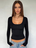 Itzayana Long Sleeve U-Neck Top [IISWKVZF]