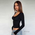Itzayana Long Sleeve U-Neck Top [UGYYYEER]