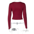Itzayana Long Sleeve U-Neck Top [XJ4M8969]