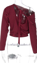 Ivee Slanted Stripe Crop Top [POU5SONY]
