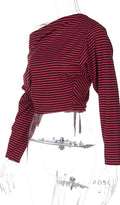 Ivee Slanted Stripe Crop Top [ODZE943B]