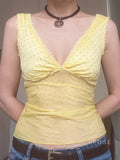 Ivonne Polka Dot Mesh Top [31R3HM5E]