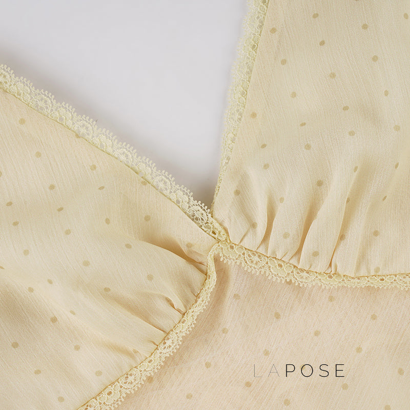 Ivonne Polka Dot Mesh Top [8CIJHG8V]
