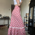 Ivyana Plaid Fishtail Midi Skirt [A3W1B8IX]