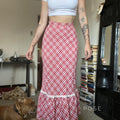 Ivyana Plaid Fishtail Midi Skirt [UOHFLNW3]