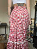 Ivyana Plaid Fishtail Midi Skirt [S5LWVK89]