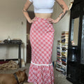 Ivyana Plaid Fishtail Midi Skirt [P0URMYJQ]