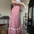 Ivyana Plaid Fishtail Midi Skirt [5JCM0W2E]