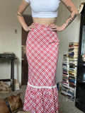 Ivyana Plaid Fishtail Midi Skirt [D1H1BRFT]