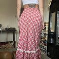 Ivyana Plaid Fishtail Midi Skirt [00387JKD]