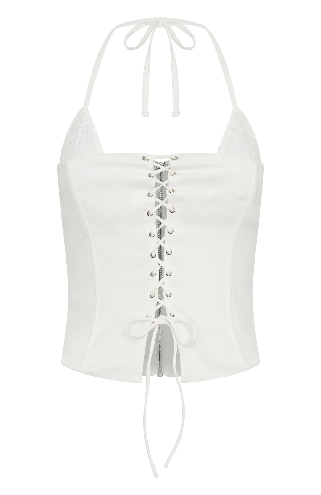 LaPose Iylah Lace Halter Bustier Top