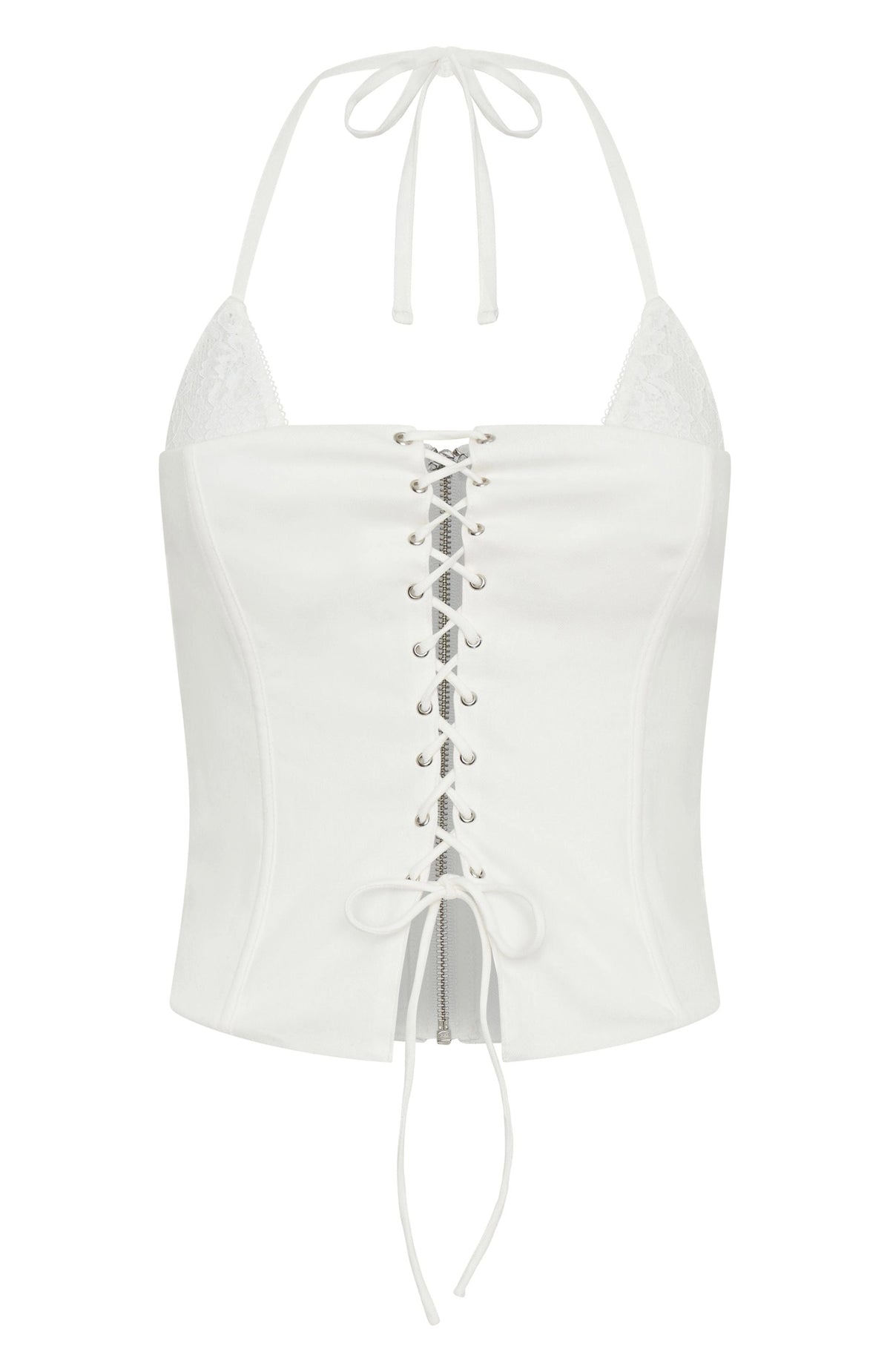 LaPose Iylah Lace Halter Bustier Top
