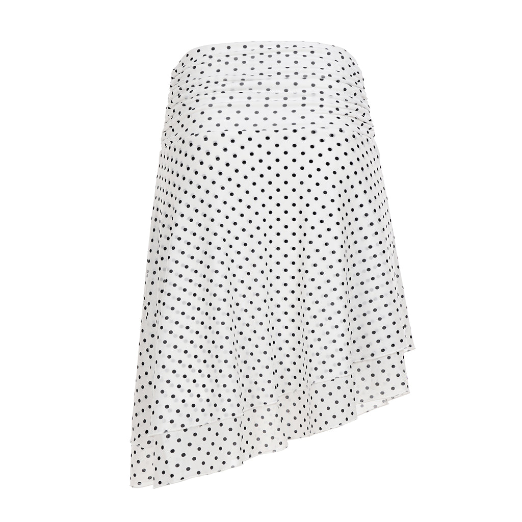 Izel Polka Dot Mesh Midi Skirt