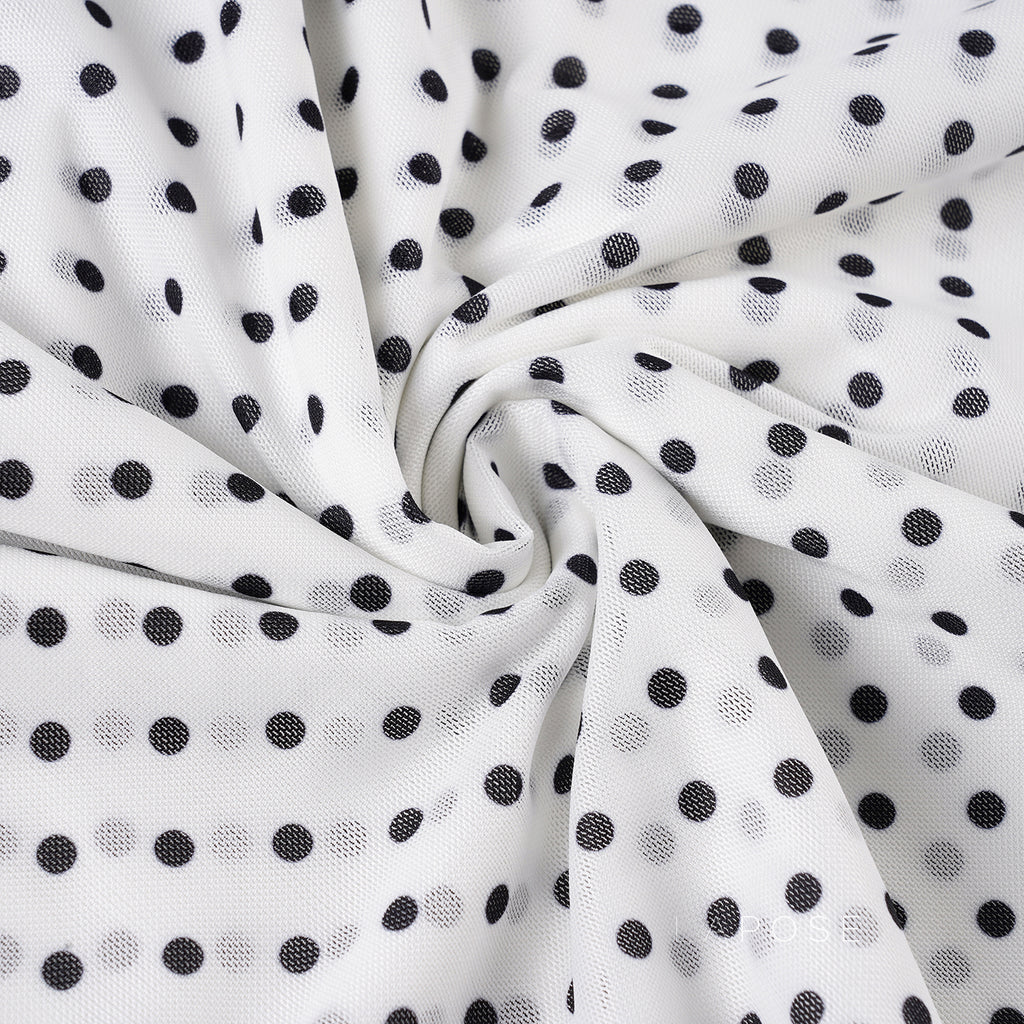 Izel Polka Dot Mesh Midi Skirt