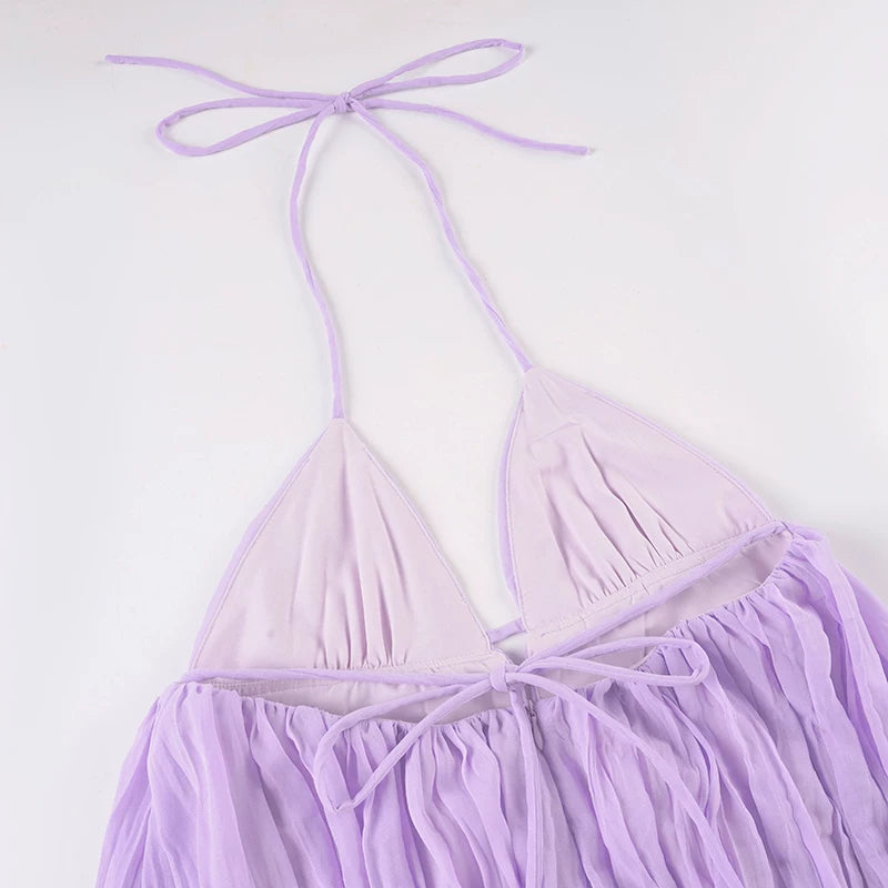 LaPose - Jacklyn Backless Halter Mini Dress