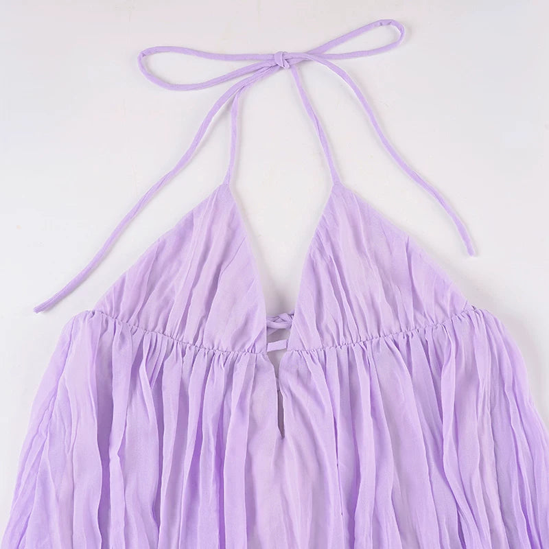 LaPose - Jacklyn Backless Halter Mini Dress